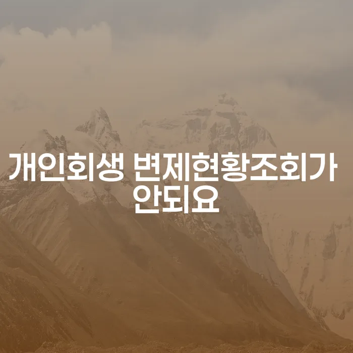 개인회생 변제현황조회가 안되요? 어떻게 해결할 수 있을까요?
